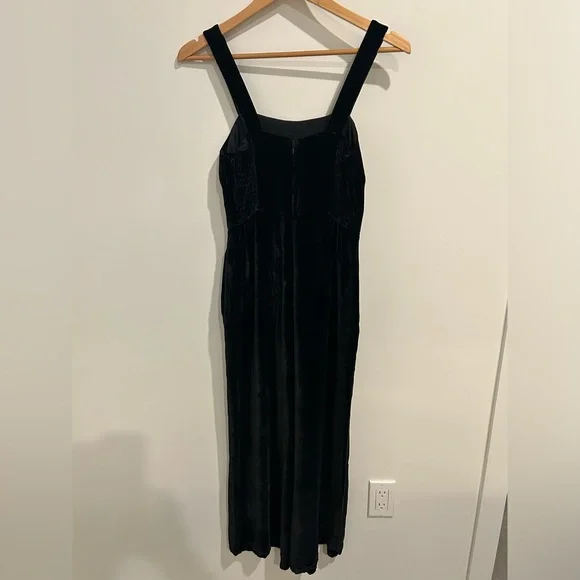 MADEWELL Crushed Velvet Black Jumpsuit, Size 00 - Picture 7 of 13